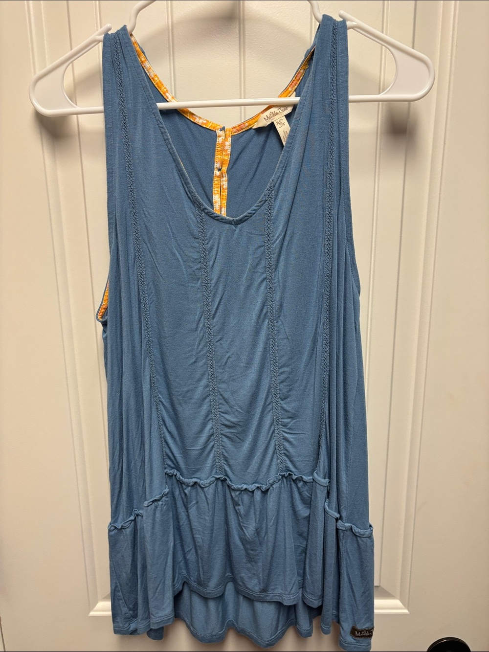 Matilda Jane Blue Tank with Yellow Floral Trim